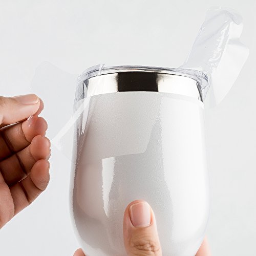 DOKIO Wine Glasses With Stainless Steel Straw 12oz Sippy Cup Tumbler White Stemless Double Wall Vacuum Insulated With Lid Unbreakable For Ice Hot Drink Coffee Champagne Cocktail Mug 2 Sets