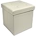 Sorbus Storage Ottoman Bench, Folding Cube Ottoman, Great for Hassock, Foot Stool, Seat, Coffee Table, Storage Chest, and More Contemporary, Faux Leather (Beige)