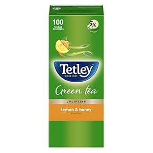 Tetley | Lemon & Honey Flavored Green Tea | Immune with Added Vitamin C | 100 Tea Bags