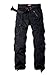 AKARMY Men's Casual Cargo Pants Military Army Camo Pants Combat Work Pants with 8 Pockets Black 30