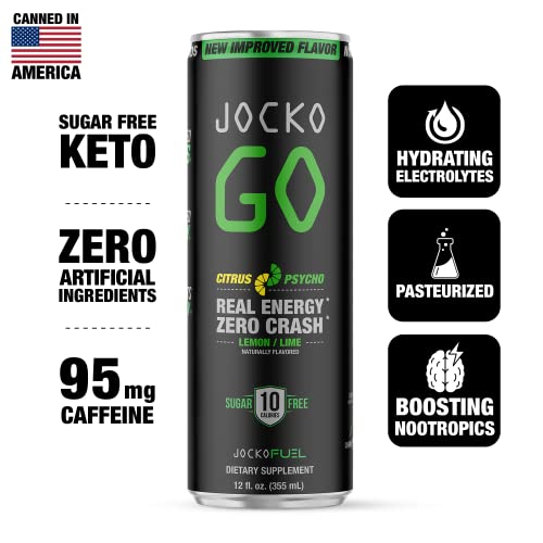 Jocko GO Energy Drinks Sugar Free KETO, Vitamin B12, Vitamin B6
