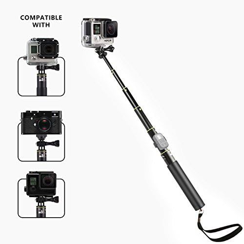Selfie Stick for Gopro,31" Waterproof Extension Monopad for Gopro Hero 6,5,4,AKASO,SJCAM SJ6000,SJ5000,SJ4000&amp;HD Cameras Xiaomi Yi with Remote holder(Black 1)