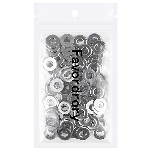 Favordrory 1/4" Stainless Flat Washer, 5/8" Outside Diameter, 304 Stainless Steel, 100 PCS