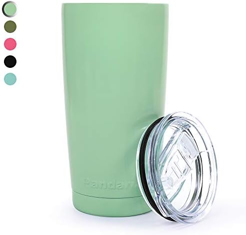 Pandaria 20 oz Stainless Steel Vacuum Insulated Tumbler with Lid - Double Wall Travel Mug Water Coffee Cup for Ice Drink & Hot Beverage, Mint Green