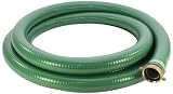 Abbott Rubber PVC Suction Hose Assembly, Green, 2" Male X Female NPSM, 65 psi Max Pressure, 20' Length, 2" ID