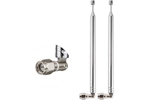 POBADY 2PCS 8 Sections Telescopic Antenna SMA Male Connector Radio Replacement Antenna 73.5cm/28.9IN for TV AM FM Radio Stereo Receiver