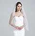 BEAUTELICATE Wedding Bridal Veil with Comb 1 Tier Cut Edge Fingertip&Cathedral Length