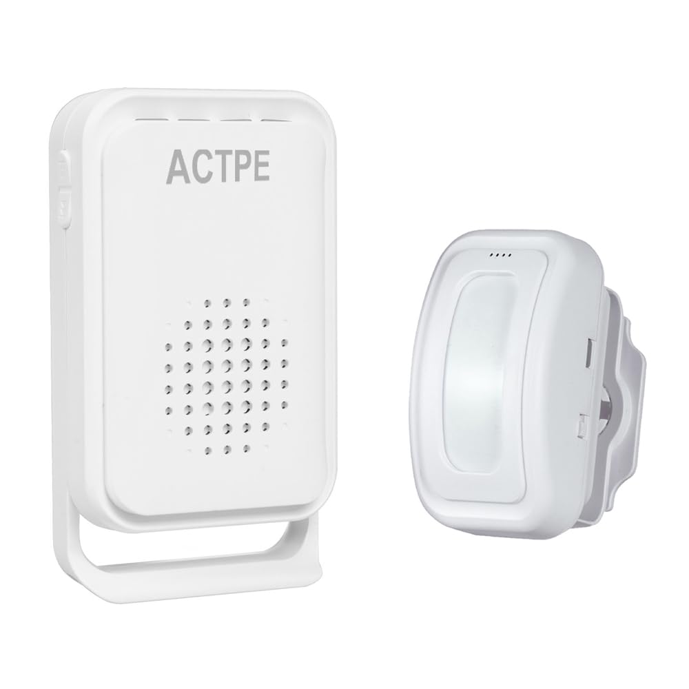 Motion Sensor Doorbell for Business Store Entry Alert Welcome Buzzer Monitor Alarm, Outdoor Door Chime Kit for Home - LED Indicator & Vibration