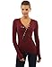 PattyBoutik Women's Poppers V Neck Asym Hem Top