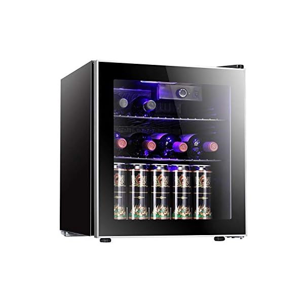 Antarctic-Star-16cuft-Wine-CoolerCabinet-Beverage-Refrigerator-Small-Mini-Red-White-Wine-Cellar-Beer-Soda-Clear-Front-Glass-Door-Counter-Top-Bar-Fridge-Quiet-Operation-Compressor-Adjust-Temperature-Fr