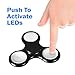 Windy City Novelties 2nd Gen Push Activated 3 Flashing Modes LED Glow Premium Fidget Focus Spinner Toy for Stress Relief, ADHD, Anxiety & Rave/EDM (Black)