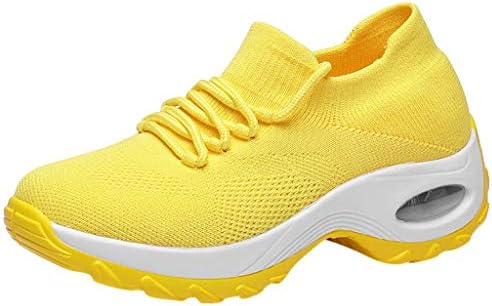 Women Casual Shoes, Women's Comfortable Thick Bottom Platform Air Cushion Shoes Women's Mesh Breathable Lace Up Shock Absorption Platform Shoes Outdoor Sport Shoes
