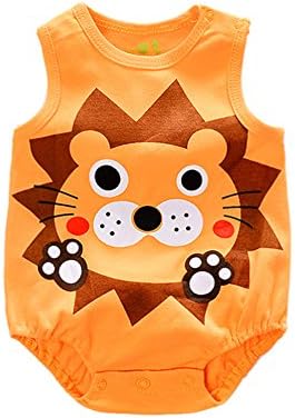 Baby Rompers Newborn Sleeveless Bodysuit Unisex Onesies Clothes One Piece Playsuit for Boy Girl Lions 3 Months