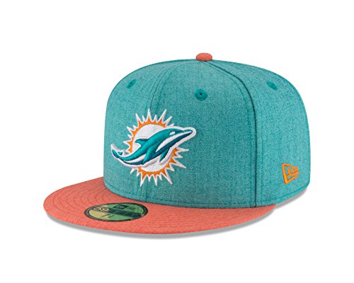 NFL Miami Dolphins Heather Action 59FIFTY Fitted Cap, 7, Teal