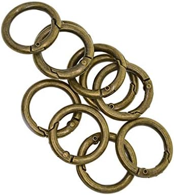 SM SunniMix 28mm Circle Decorative Push Gate Rings Snap Hook for Bag Keychain Round Carabiner Hiking Climbing Necessary 10pcs - Bronze