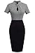 HOMEYEE Women's Short Sleeve Business Church Dress B430 (6, Gray)