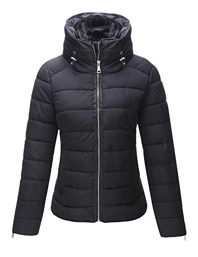 Bellivera Women's Puffer Coat for Winter, Quilted Lightweight Jacket with 2 Pockets, Cotton Filling, Water Resistant