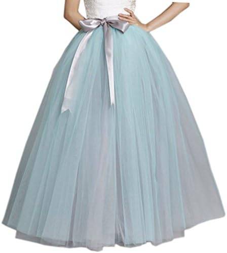 Lisong Women Floor Length Bowknot Tulle Party Evening Skirt