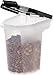 IRIS USA WeatherPro Airtight Pet Food Storage Container, Up to 6.5 lbs, Treat Box for Dog Cat and Bird Food, Keep Fresh, Translucent Body, Easy Clean Up, BPA free, Clear/Black