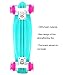 wonnv Retro Mini Cruiser 22 inch Complete Skateboard (Mint Deck with Pink Wheels)