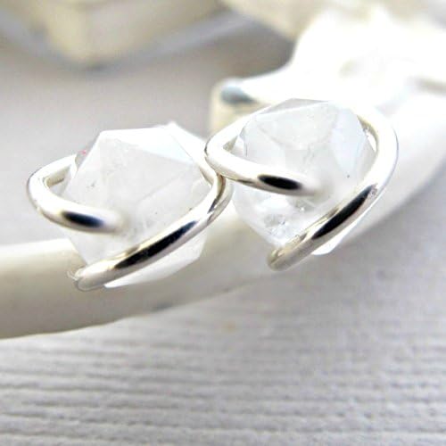White Quartz Studs, Gemstone Earrings Studs,Sterling Silver Post, Rough Earrings, Quartz Earrings, Birthstone Studs, Gemstone Earrings, Birthstone Earrings, White Earrings