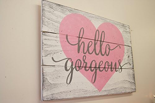 Hello Gorgeous Wood Sign Girls Nursery Wall Decor