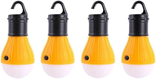 4PCS Portable LED Lantern Tent Light Bulb for Camping Hiking Fishing Emergency Light, Battery Powered Camping Equipment Gear Gadgets Lamp for Outdoor &amp; Indoor,Orange