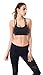 QUEENIEKE Women's Light Support Double-T Back Wirefree Pad Yoga Sports Bra Size L Color Black Pro