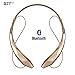 GJT®Wireless Stereo Bluetooth 4.0 Headsets Headphones Flex Neck Strap EarBuds Lightweight Noise Cancelling Earphones for iPhone,Samsung,Android Cellphones Enabled Bluetooth Device(GOLD)