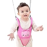ZEFER 3-in-1 Toddler Cartoon Animal Crotch Walking Safety Harness Toddler Reins Leash (Pink)