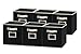 Sodynee Foldable Cloth Storage Cube Basket Bins Organizer Containers Drawers, 6 Pack, Beige/Black
