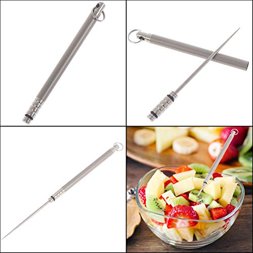 3 Sets Titanium Toothpicks Portable Toothpicks Sets Metal Pocket Toothpick Stainless Steel Toothpick Holder with 3 Cleaning Brushes for Travel Picnic Outdoor Activities
