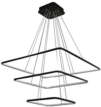 XUEXIN light Exclusive Design Modern Square Led Chandelier Adjustable Hanging Light Tania Trio Collection Contemporary Ceiling Pendant Light H47 X L32 x W32 , 220-240v