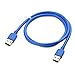 Cable Matters 2-Pack 5Gbps Short USB 3.0 Cable - 3ft, Male to Male USBA to USBA Cable, USB Cord, Blue