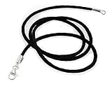 New Black Silk Cord Chain Necklace Sterling Silver(Lengths 15