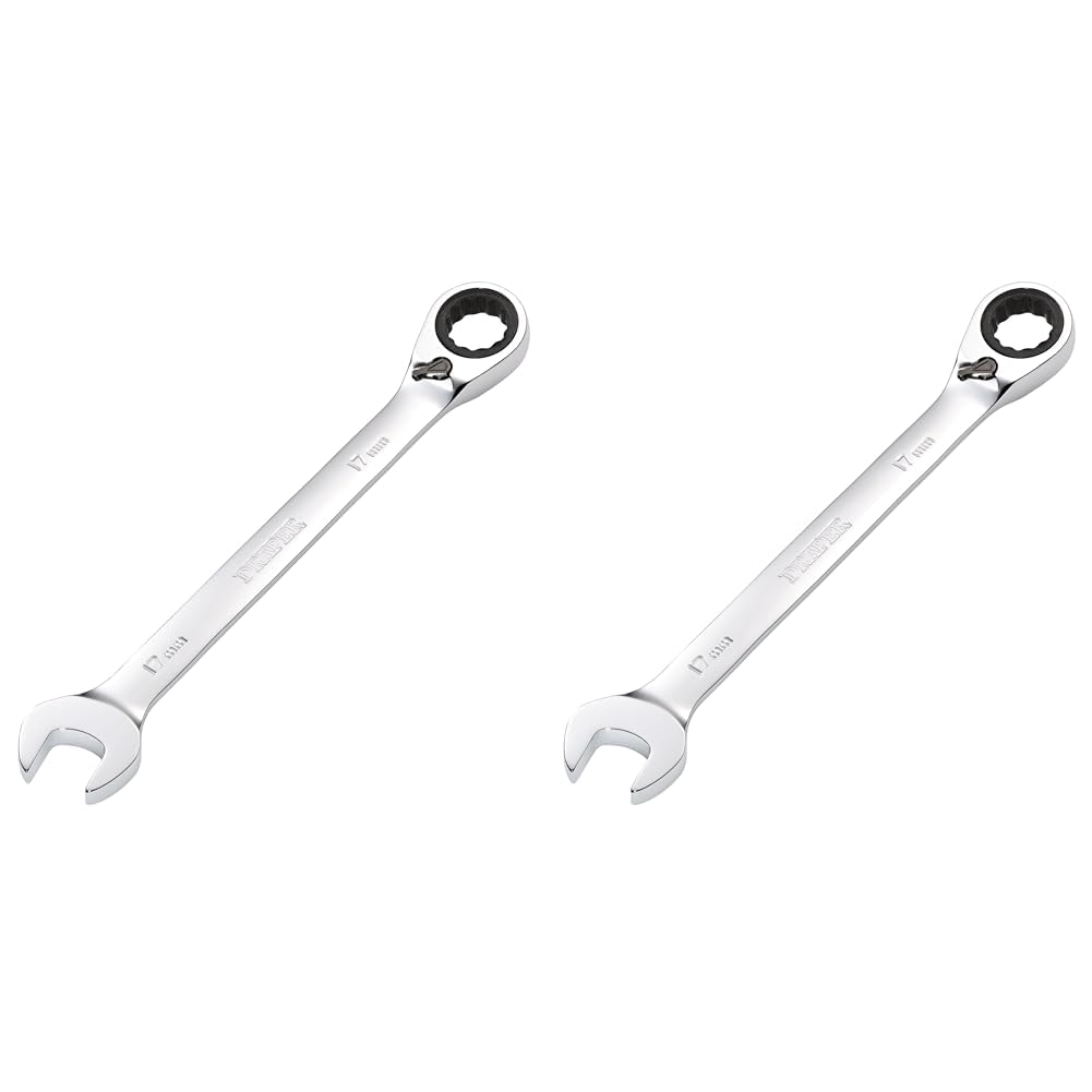 Draper 52005 Hi-Torq Metric Reversible Ratcheting Combination Spanner, 17mm (Pack of 2)