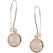 Humble Chic Simulated Druzy Threaders - Upside-Down Long Hoop Dangle Drop Earrings for Women, Simulated Opal, Sparkly Pearly White, Opalescent, Simulated Moonstone, Gold-Tone