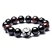 Merdia Men's Tiger Eye Stone Elastic Bead Bracelet with Dragon Pattern Bead | Dragon & Beaded Bracelet
