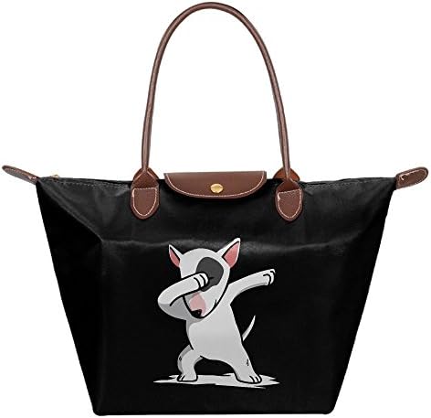 Funny Dabbing English Bull Terrier Women's Travel Shoulder Beach Bags Fashion Waterproof Dumpling Handbag