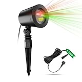 Joly Joy Christmas Laser Lights, Class Ⅲ-A Star Projector with Bonus 14.7 Feet Extension Cord, Light Sensor, 10 Modes IP65 Waterproof, FDA Approved (Green & Red) …
