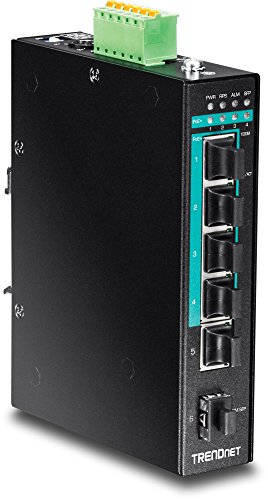 TRENDnet TI-PG541 5-Port Hardened Industrial Unmanaged Gigabit 10/100/1000 Mbps PoE+ DIN-Rail Switch
