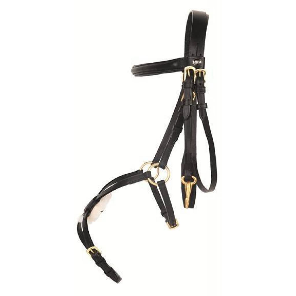 HKM Mexican Style Bridle with padded grackle noseband Brown Pony