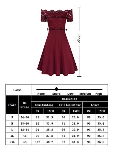 KOJOOIN-Damen-Spitzenkleid-Abendkleider-Vintage-Brautjungfernkleider-fr-Hochzeit-Kurzes-A-Linie-Cocktailkleid-Gr34-48Verpackung-MEHRWEG