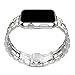 Leefrei Stainless Steel Watch Band with Butterfly Folding Clasp for Apple Watch Series 3 Series 2 and Series 1 38mm - Silver/Gold