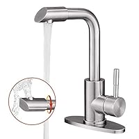 Hoimpro Modern Single Handle Wet Bar Sink Faucet,Single Hole Bathroom Lavatory Faucet,Rv Small Bathroom Sink Faucet,Bar Vanity Faucet With 360 Rotate Spout,Stainless Steel/Brushed Nickel (1 Or 3 Hole)