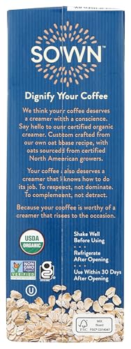 SOWN ORGANIC BROWN SUGAR OAT CREAMER, 32 FZ
