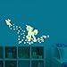 akeke Glow in the Dark Unicorn Stars Wall Decal, Unicorn Floral Decal Fairytale fairy stickers Wall Decal Girls Bedroom Home Decor