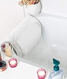 Full Body Bath Pillows for Tub: Padded Bathtub Pillows for Head and Back Support. This Long White Bath Cushion for Tub is Ideal as a Bubble Bath Tub Pillow Rest. Bathtub Accessories Relaxation Gifts