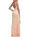 Lalagen Women's Floral Lace Split Long Formal Wedding Dress Evening Gown