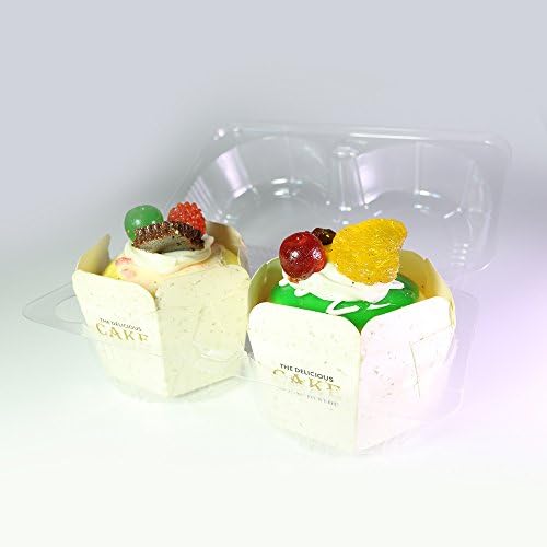 Set of 100, Cupcake To-Go Bakery Takeout Container for 2 Cupcake